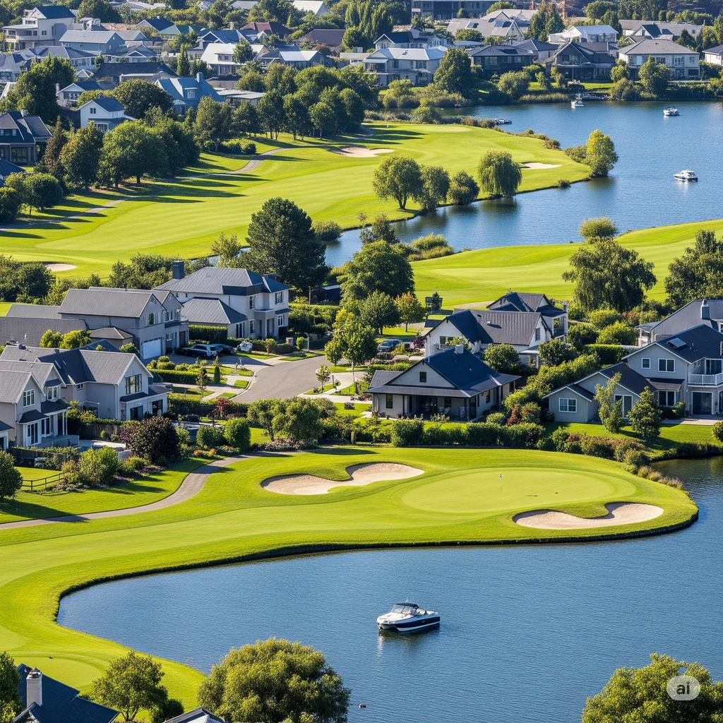 Pine Valley Golf Club clubhouse and 1st tee